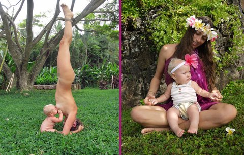 Šílená jogínka?! Nahá kojila dítě visící hlavou dolů ze stromu