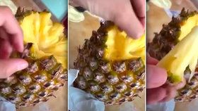 Žijeme v omylu? Video vám ukáže, jak správně naporcovat ananas bez nože a nepořádku