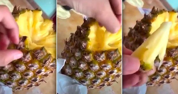 Žijeme v omylu? Video vám ukáže, jak správně naporcovat ananas bez nože a nepořádku