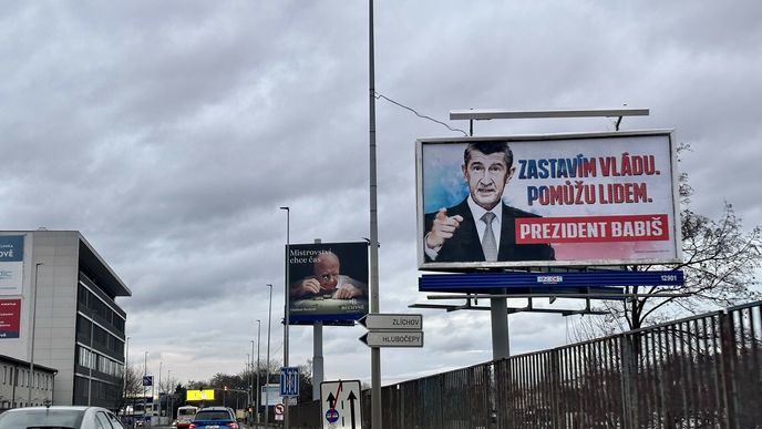 Billboard Andreje Babiše v pražských Stodůlkách.