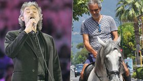 Zpěvák Andrea Bocelli spadl z koně a poranil si hlavu.