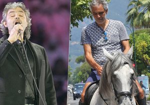 Zpěvák Andrea Bocelli spadl z koně a poranil si hlavu.