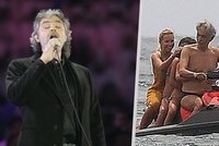 Nevidomý tenorista Andrea Bocelli (62): Odvážně to rozjel na vodním skútru!