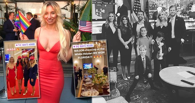Volební mejdan v Bílém domě: Sexy miliardářská dědička na luxusní party s Trumpovými dětmi