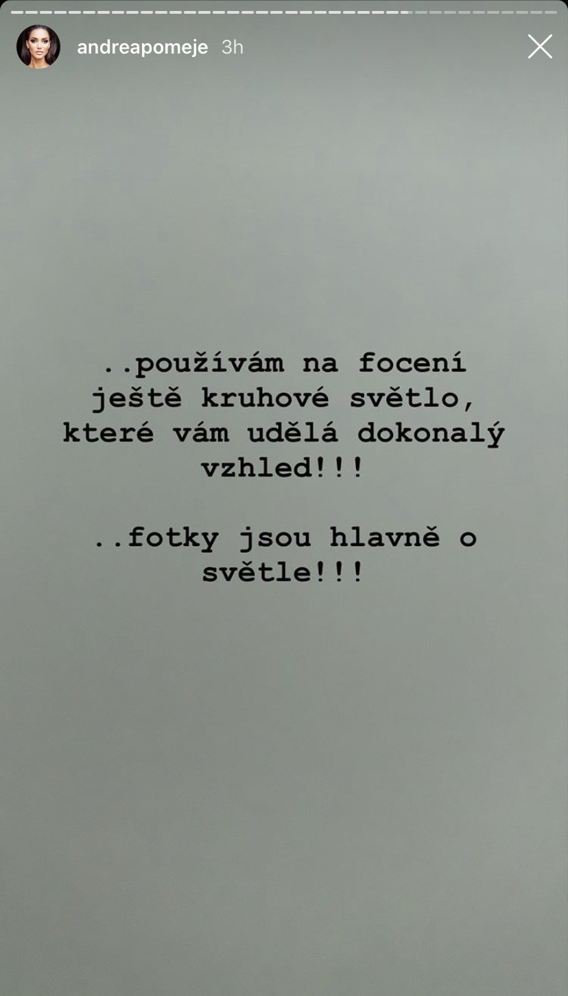 Andrea Pomeje o pořizování dokonalých fotek, které dává na instagram.