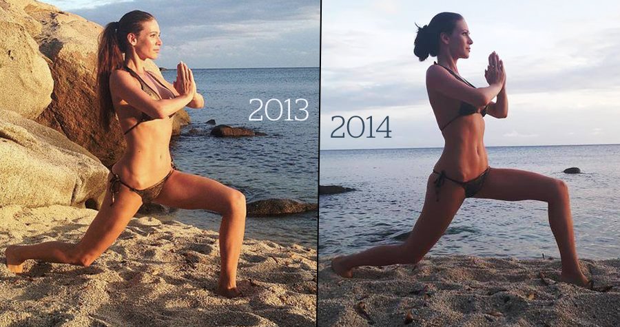 Andrea Verešová předvádí každé léto ty samé pózy z jógy.
