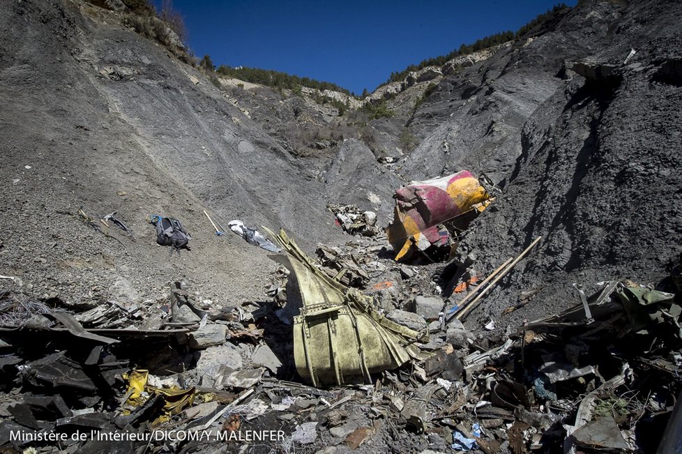 Trosky letounu Germanwings