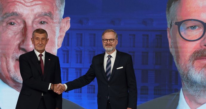 Andrej Babiš a Petr Fiala se střetli na CNN Prima News (1. 10. 2025).