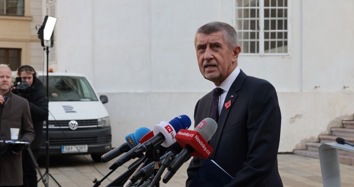 Andrej Babiš na Pražském hradě (12. 11. 2025).