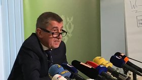 Andrej Babiš a ministr životního prostředí Richard Brabec (oba ANO) vystoupili na tiskovce k lithiu