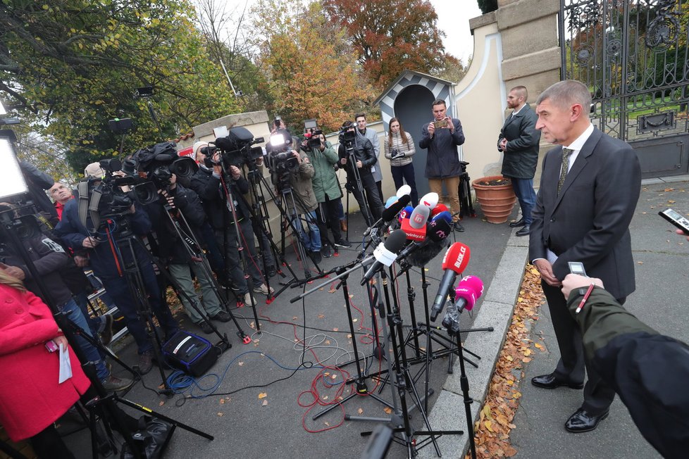 Andrej Babiš (ANO) na povolebních jednáních v Lánech