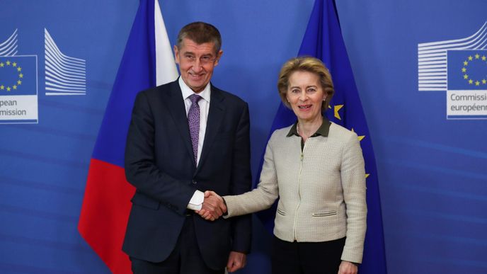 Andrej Babiš s prezidentkou Evropské komise Ursulo von der Leyenovou