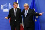 Český premiér Andrej Babiš a šéf Evropské komise Jean-Claude Juncker