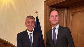 Andrej Babiš (ANO) se sešel v Bruselu se šéfem NATO Markem Ruttem (30.10.2025)