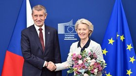 Premiér Andrej Babiš (ANO) a šéfka Evropské komise Ursula von der Leyenová (11.12.2025)