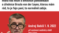 Autentické citáty Andreje Babiše pří hlasování o nedůvěře vládě Petra Fialy 1. 9. 2022
