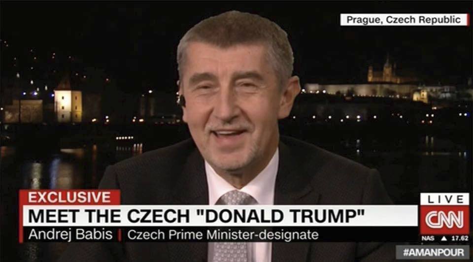 Andrej Babiš vystoupil na americké televizi CNN. Přirovnali ho k Donaldu Trumpovi, on to odmítl.