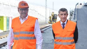 Andrej Babiš vyrazil na dopravní obhlídku s ministrem dopravy Danem Ťokem