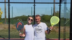 Andrej Babiš s dcerou Vivien na padelu