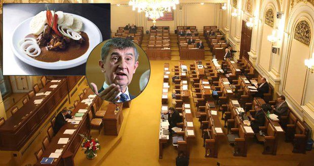 Poslanci neplatí DPH za jídlo. Překvapený Babiš hrozí, že jim ho zdaní zpětně