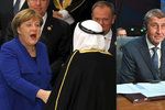 Angela Merkelová či Andrej Babiš na summitu EU a LAS v egyptském Šarm aš-Šajchu