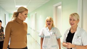 Monika Babišová v estonském Tallinu navštívila ženskou kliniku Centrální nemocnice (18.2.2020)