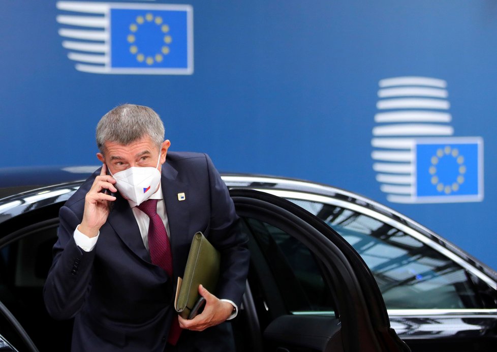 Andrej Babiš na summitu EU v Bruselu (15. 10. 2020)