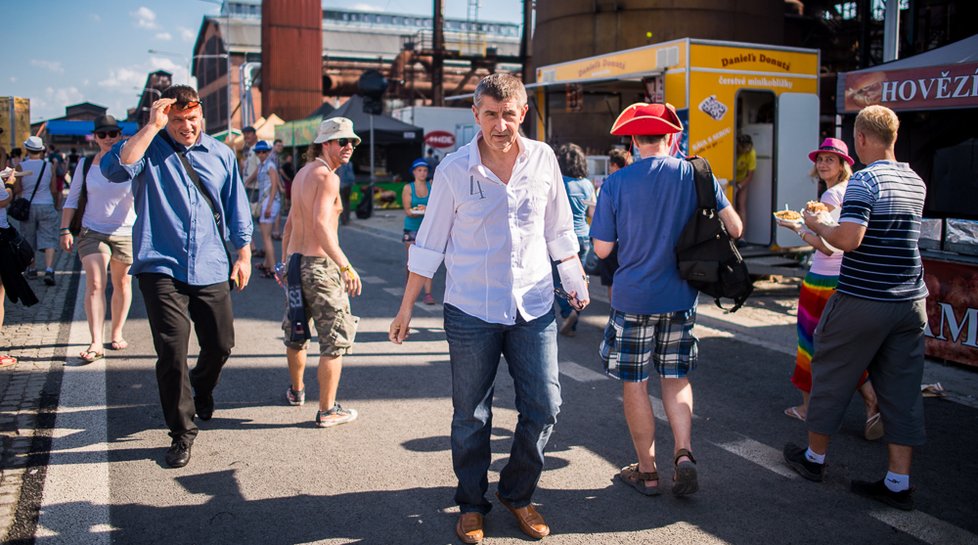 Andrej Babiš (ANO) na festivalu Colours of Ostrava