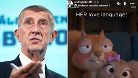 Andrej Babiš na svém profilu sdílel "zamilované veverky".