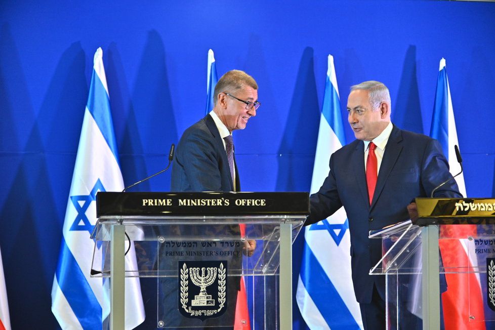Andrej Babiš a Benjamin Netanjahu v Izraeli (19. 2. 2019)