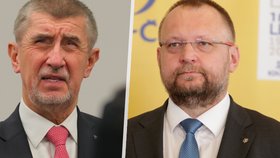 Expremiér Andrej Babiš (ANO) a místopředseda Sněmovny Jan Bartošek (KDU-ČSL).