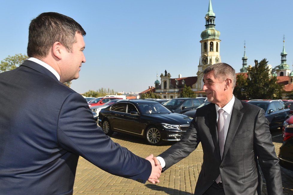 Andrej Babiš (ANO) s Janem Hamáčkem (ČSSD)