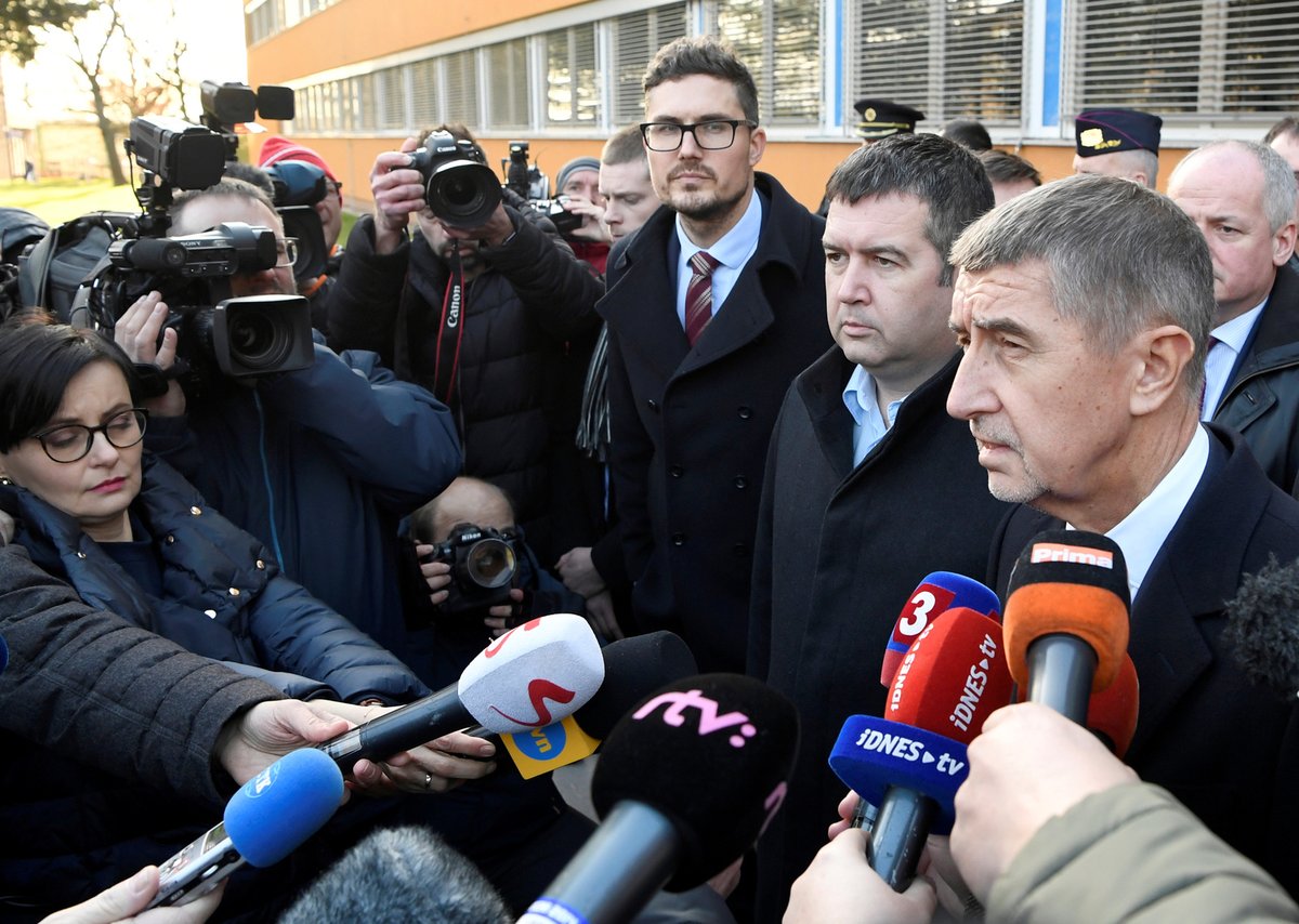 Andrej Babiš (ANO) doplnil Jana Hamáčka (ČSSD) coby představitel vlády v den masakru v ostravské nemocnicim zrušil cestu do Estonska (10.12.2019)