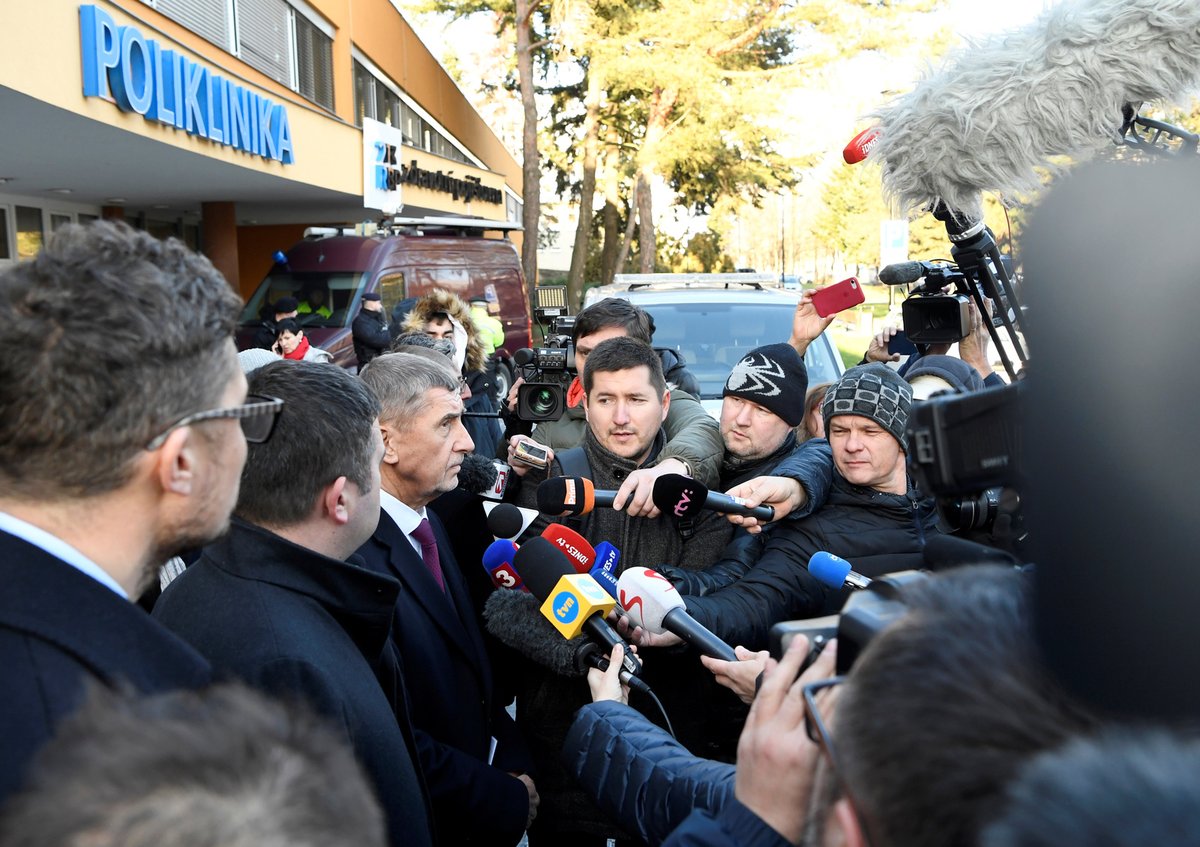 Andrej Babiš (ANO) doplnil Jana Hamáčka (ČSSD) coby představitel vlády v den masakru v ostravské nemocnicim zrušil cestu do Estonska (10.12.2019)