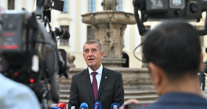Premiér Andrej Babiš po jednání s prezidentem Petrem Pavlem (14. 9. 2026)