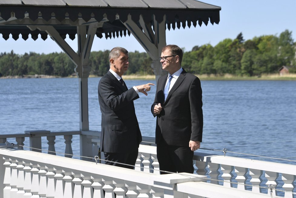 Premiér v demisi Andrej Babiš (ANO) na setkání se svým finským protějškem Juha Sipilou
