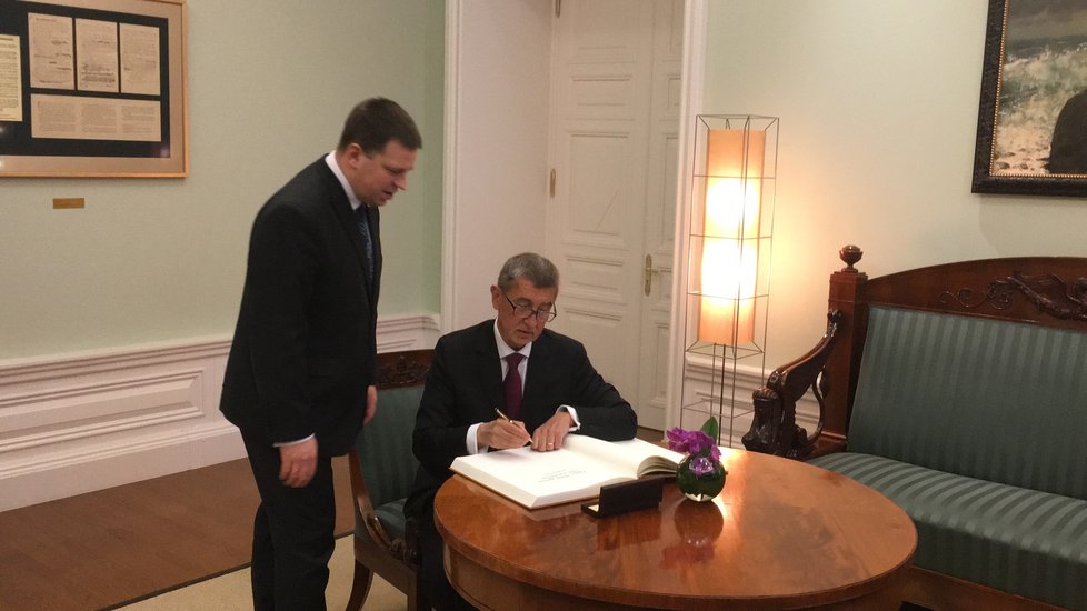 Premiér Andrej Babiš (ANO) se setkal se svým estonským protějškem Jürim Ratasem (18. 2. 2020)