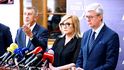 Andrej Babiš, Alena Schillerová a Karel Havlíček (ANO) ve Sněmovně Andrej Babiš, Alena Schillerová a Karel Havlíček (ANO) ve Sněmovně