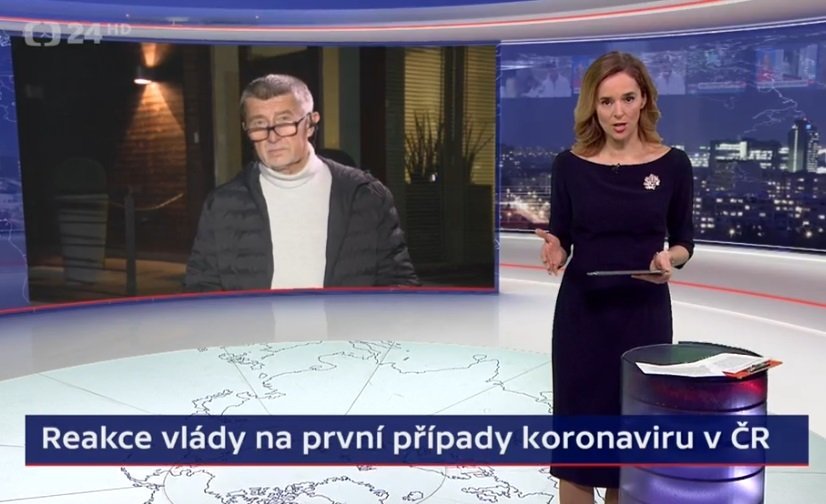 Premiér Babiš reagoval v ČT na první tři výskyty nákazy koronavirem v Česku (1.3.2020)