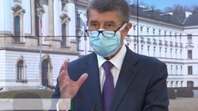 Andrej Babiš v roušce na tiskovce (17.3.2020)