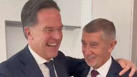 Adnrej Babiš (ANO) a šéf NATO Mark Rutte v Davosu (21.1.2026)