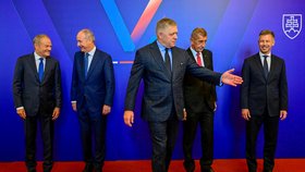 Premiéři V4 s irským premiérem Micheálem Martinem (10.9.2026)
