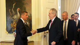 Andrej Babiš s Milošem Zemanem v Lánech