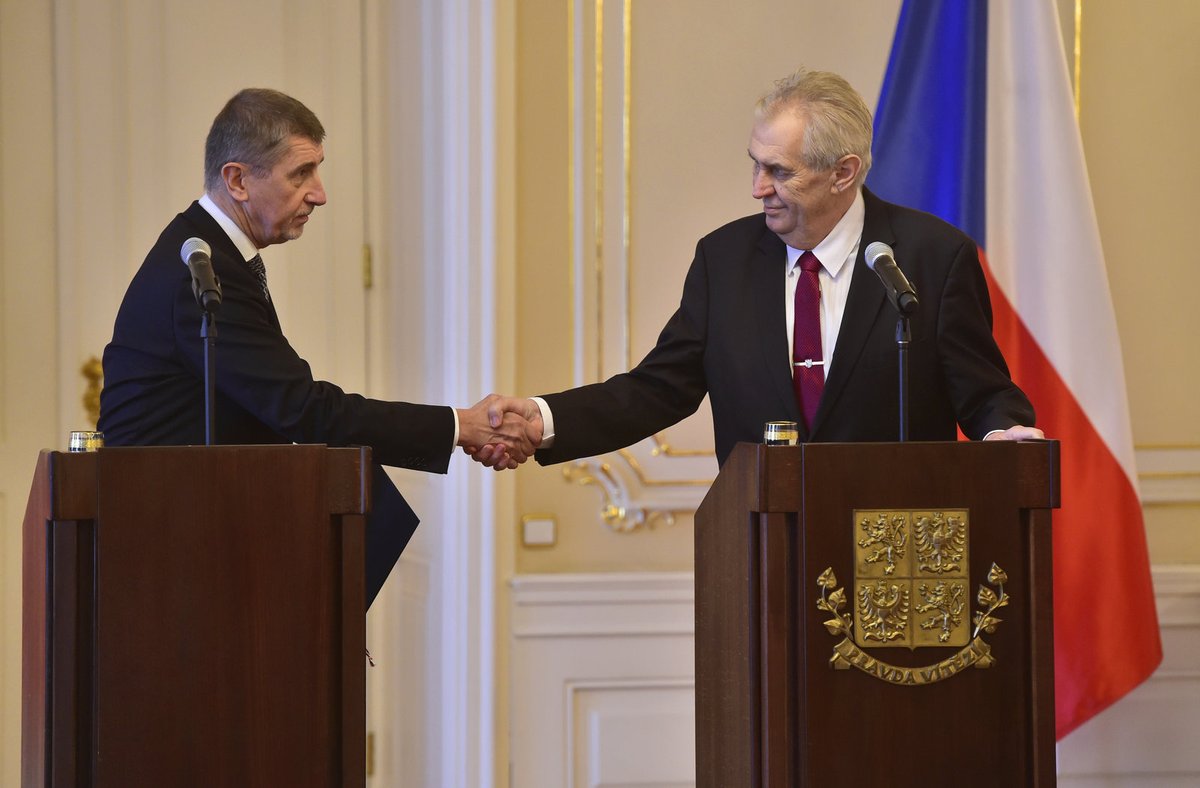 Premiér Andrej Babiš a prezident Miloš Zeman.