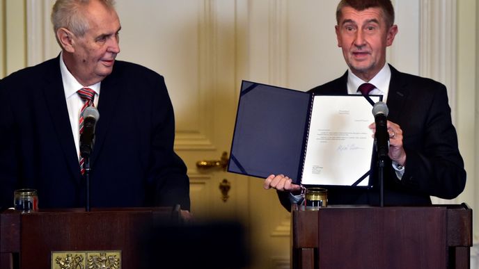 Prezident Miloš Zeman pověřil Andreje Babiše vyjednáváním o sestavení vlády.