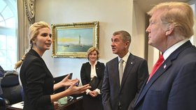 Premiér Andrej Babiš s manželkou Monikou se v Bílém domě setkali i s dcerou prezidenta Ivankou Trumpovou
