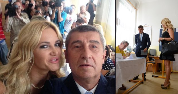 Babiš s Monikou: SELFIE z volební místnosti. Babišová volila dvakrát!