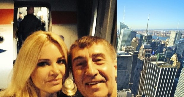 Andrej Babiš se vydal do USA. Před letadlem si udělal selfie s partnerkou Monikou