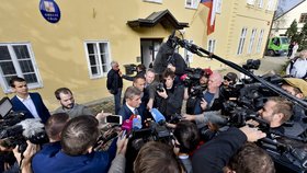 Andrej Babiš v Průhonicích během sněmovních voleb 2017