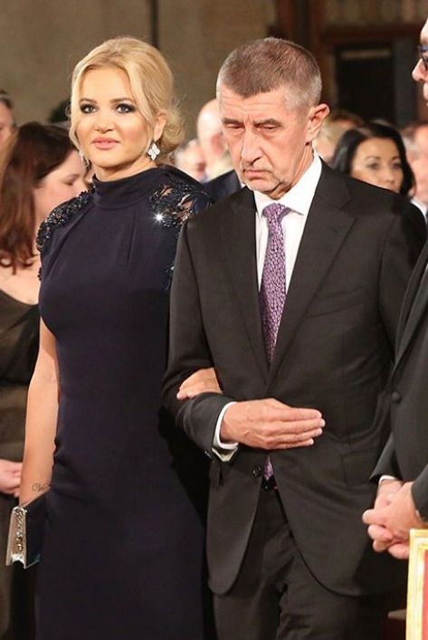 Premiér Andrej Babiš s manželkou Moninou na Pražském hradě.